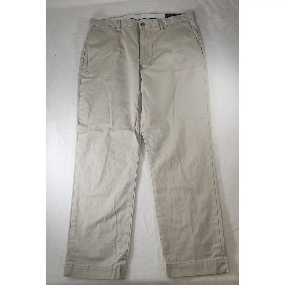 Polo Ralph Lauren Mens Stretch Straight‎ Fit Chino Pants Tan Khaki 36x30